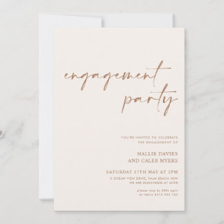 Convite Festa de noivado Neutra Mínima Moderna