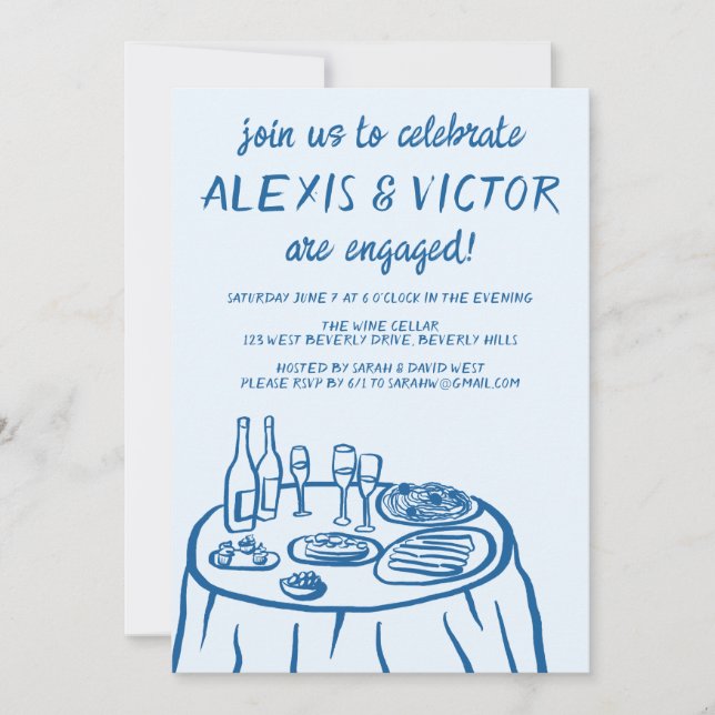 Convite Festa de noivado Personalizada de Janto de Balcões (Frente)