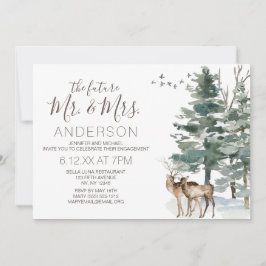 Convite Festa de noivado rústica da floresta