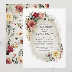 Convite Festa de noivado Rústica De Bloqueio