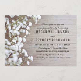 Convite Festa de noivado Rústica Respiratória do Bebê