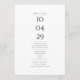 Convite Festa de noivado Simples Moderna com Data Especial