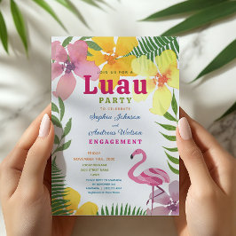 Convite Festa de noivado Tropical de Luau