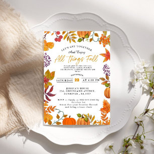 Convite Festa de outono de festa de fogueira