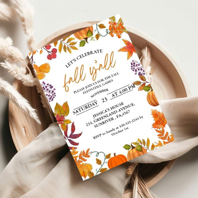 Convite Festa de outono de festa de fogueira (Criador carregado)