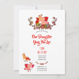 Convite Festa de Ovos Vermelhos Inventa Aves Aquáticas