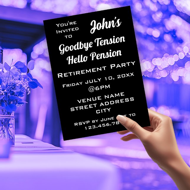 Convite Festa de Pai de Tensão de Adeus FUNNY (FUNNY Goodbye Tension Dad Retirement Party Invitation)