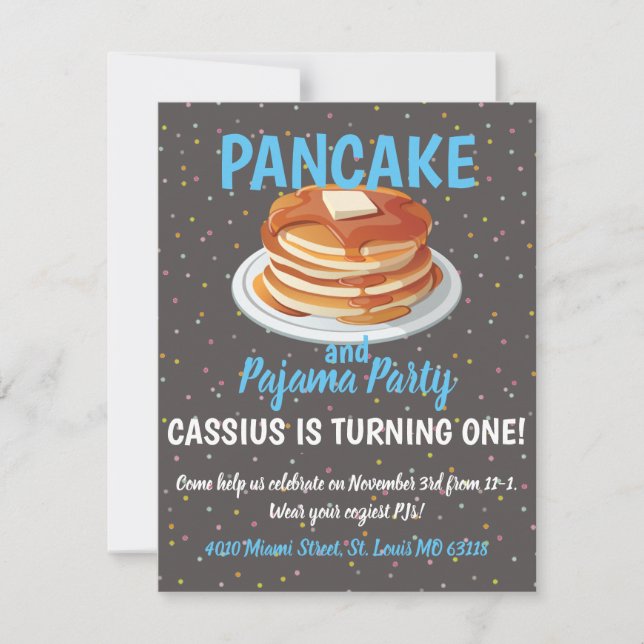 Convite Festa de Panqueca e Pijama (Frente)