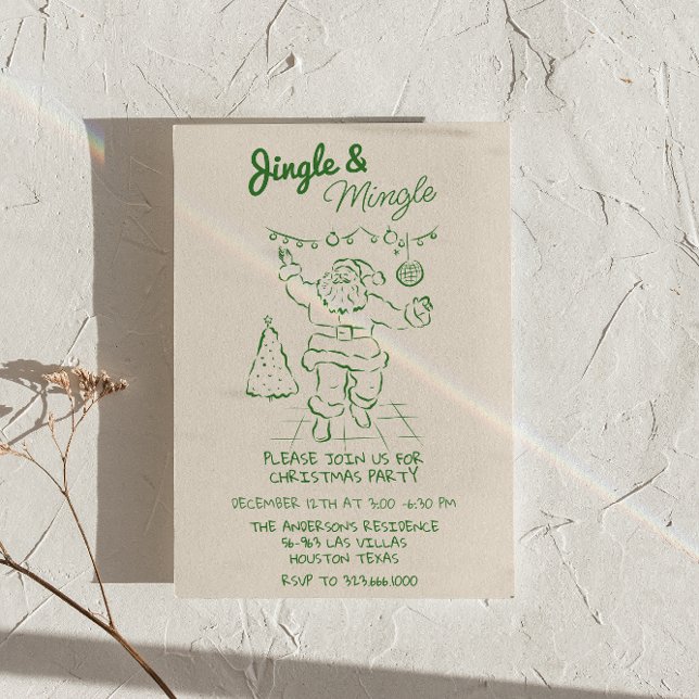 Convite Festa de Papais noeis de Natal Retro Drake (Criador carregado)