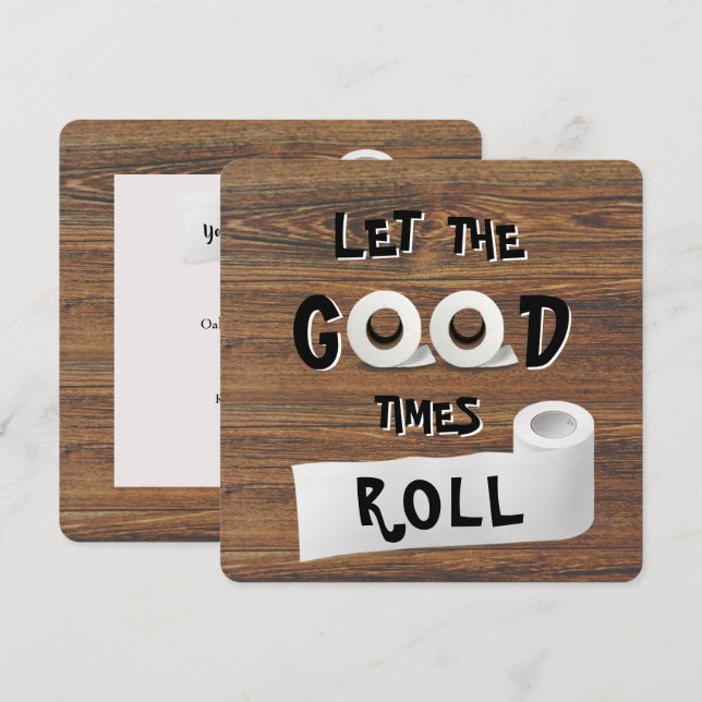 Convite Festa de papel higiênico do Good Times (Frente/Verso)