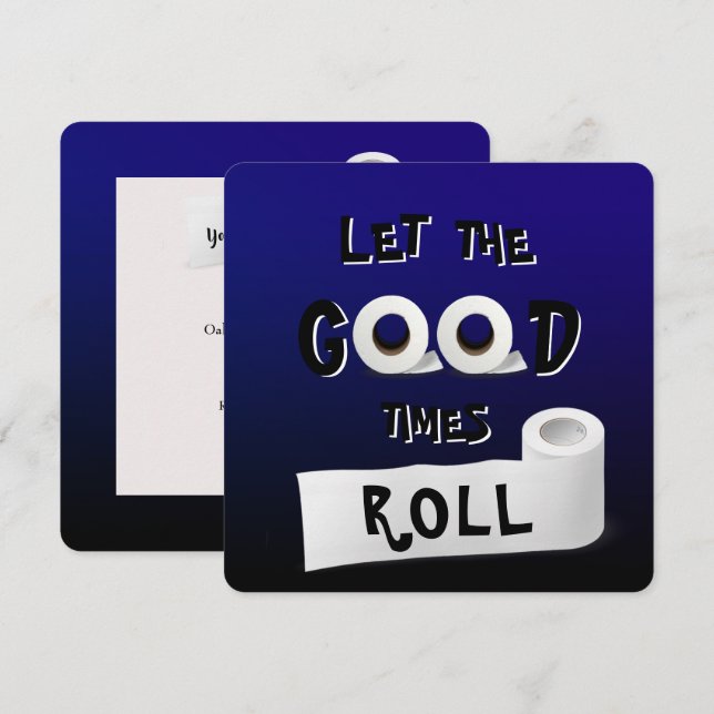 Convite Festa de papel higiênico do Good Times (Frente/Verso)