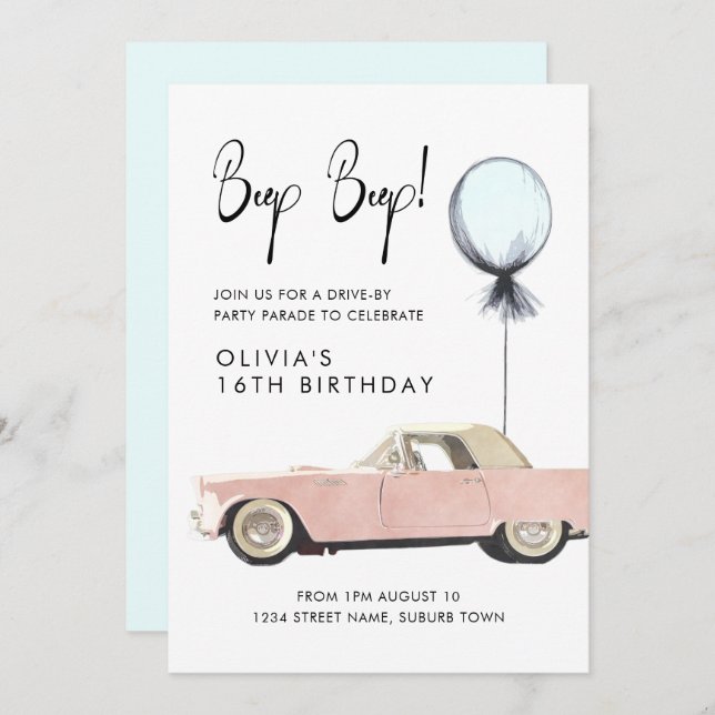 Convite Festa De Parada Do Carro Retroativo Por Rockabilly (Frente/Verso)