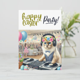 Convite Festa de páscoa para os amantes de gato