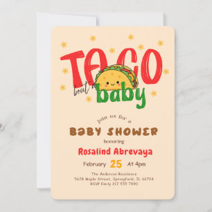 Convite Festa de Pastel Mexicano Taco sobre um Chá de Bebê