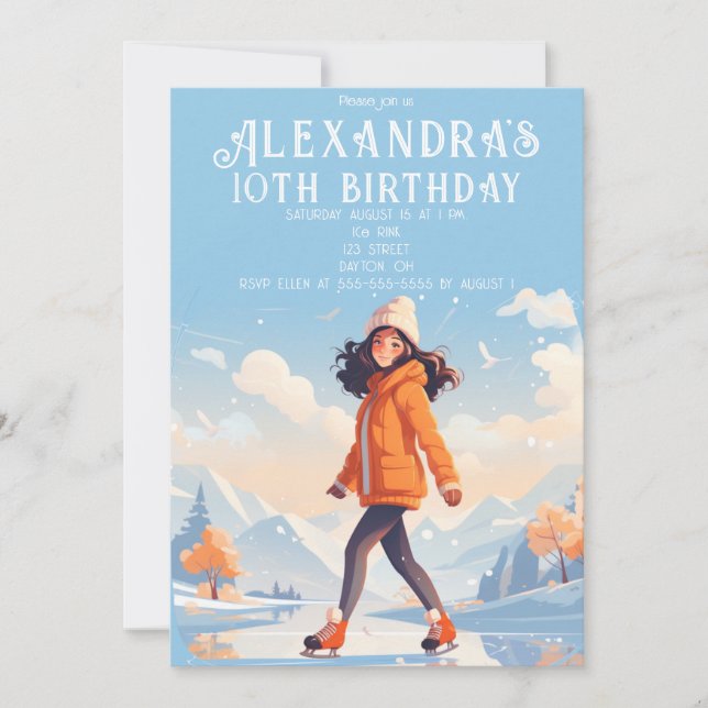 Convite Festa de Patinação no Gelo de Inverno (Frente)