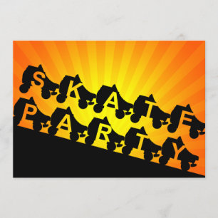 Convite festa de patins: raios do pôr do sol