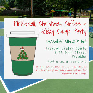 Convite Festa de Pickleball, Café de Natal e Swap de Féria