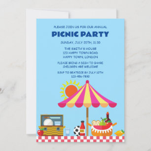 CONVITE FESTA DE PICNIC DE VERÃO PERSONALIZÁVEL