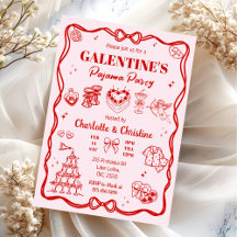 Festa de pijama de Galentine da Coquete Vermelha F