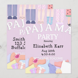 Convite Festa de pijama de Lavanda