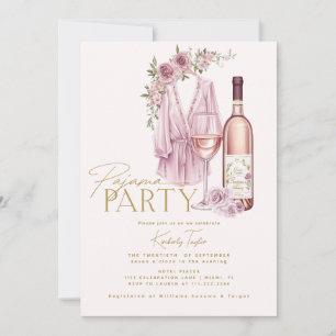 Convite Festa de Pijamas Chá de Noiva Prosecco Slumber PJ