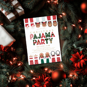 Convite Festa de Pijamas de Natal para Crianças Festa de N