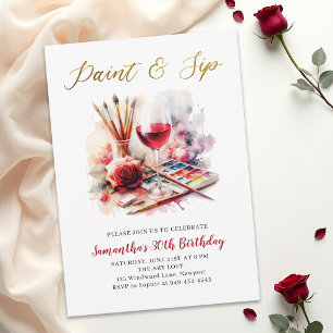 Convite Festa de Pintura de Arte com Vinho 'Pinte e Beba'