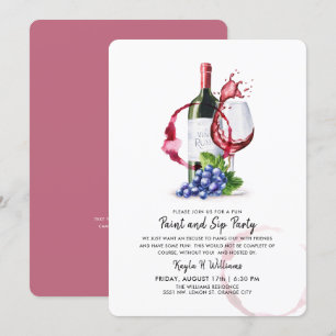 Convite Festa de Pintura e Vinho 