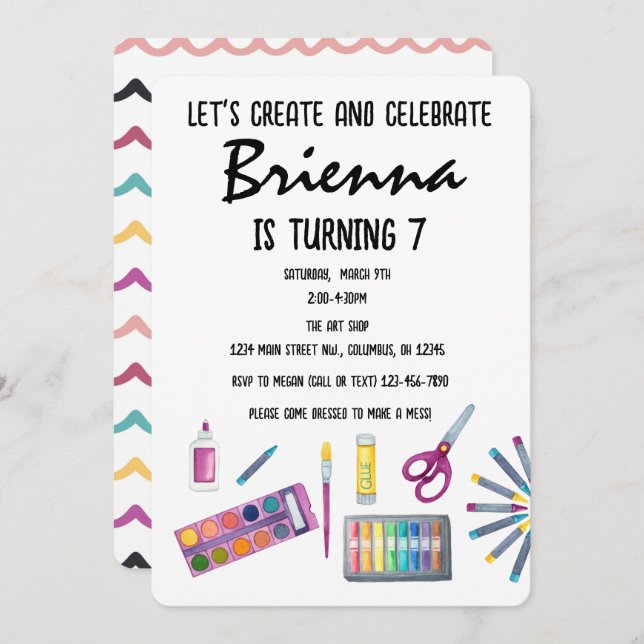 Convite Festa de pintura em Festa de Arte Festa Artesanato (Frente/Verso)