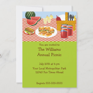 Convite Festa de Piquenique de Verão Família BBQ & Encontr