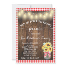 Festa de Piquenique no Quintal com Xadrez Vermelho