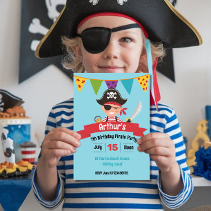 Convite Festa de piratas para crianças convidam baldes