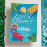 Convite Festa de piscina a Qualquer Ano de Aniversário Tro<br><div class="desc">Festa de piscina A Qualquer Ano Concurso de Aniversário Tropical Moderno Está na hora de fazer um esbarrão com nosso Convite de Aniversário do Partido Piscina! Mergulhe num mundo de diversão e celebração com este design lúdico e colorido. A tipografia brilhante e ousada acrescenta um toque moderno, fazer-o perfeito para...</div>