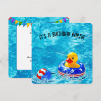 Festa de Piscina de aniversário com pata amarela