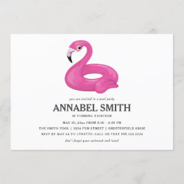 Convite Festa de Piscina de aniversário do Flamingo Flamin