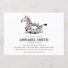 Convite Festa de Piscina de Aniversário do Zebra Float