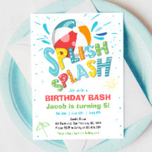 Festa de Piscina de Bash Boy Birthday Splash Splas