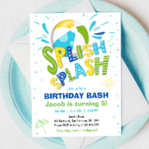 Festa de Piscina de Bash Boy Birthday Splash Splas