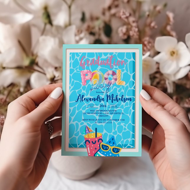 Convite Festa de Piscina de Graduação (Criador carregado)