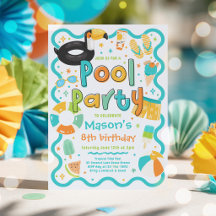 Festa de Piscina de Menino Verão Tropical Natação 
