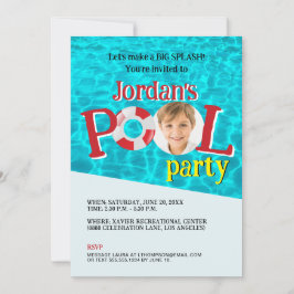 Convite Festa de Piscina de natação de natação de natação