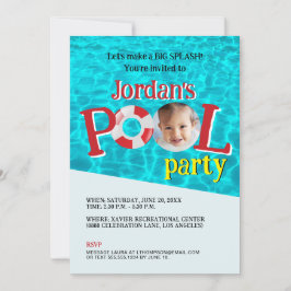 Convite Festa de Piscina de natação de natação de natação