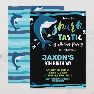 Convite Festa de Piscina de Shark-Tastic Festa de anivers