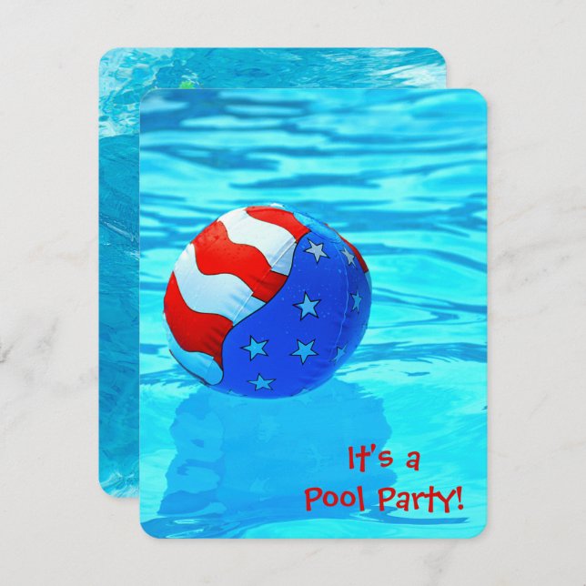 Convite Festa de Piscina de Verão (Frente/Verso)