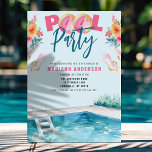 Convite Festa de Piscina de Verão Doce 16 Aniversário<br><div class="desc">Divirta-se com o nosso Convidado de Aniversário do Festa de Piscina de Verão. Este vibrante convite é perfeito para dar o tom para uma celebração esplêndida. Com sotaques florais brilhantes e uma imagem nítida de uma piscina, ele captura a essência da diversão de verão. O design exibe com destaque os...</div>