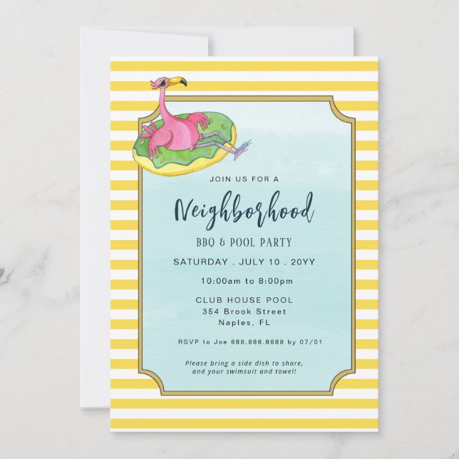 Convite Festa de Piscina de Verão e Festa de Quarteirão (Frente)