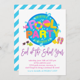 Convite Festa de Piscina de Verão, Festa do Fim do Ano Esc