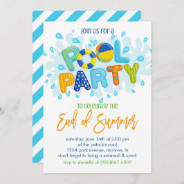 Convite Festa de Piscina de Verão, Festa do Fim do Ano Esc