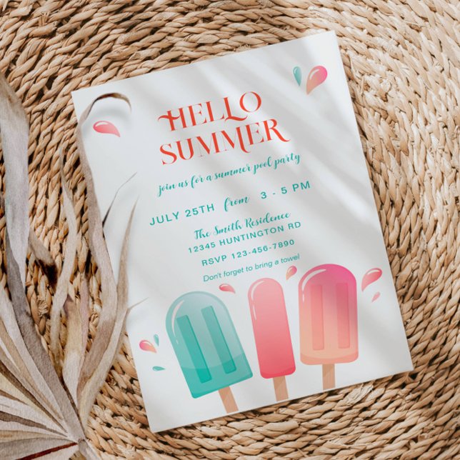 Convite Festa de Piscina de Verão no Quintal BBQ Bash  (Criador carregado)