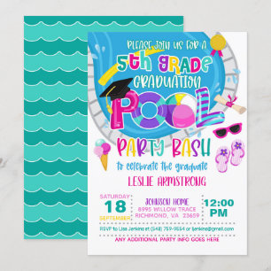 Convite Festa de Piscina para Graduação 5 - Rapariga W